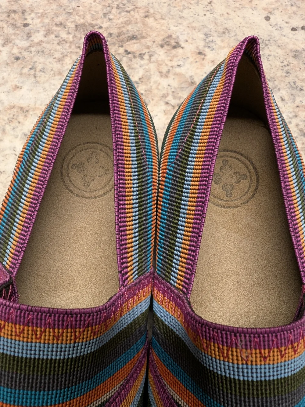 Charleston Delray Striped Multicolor Slip-On Flats NWOT